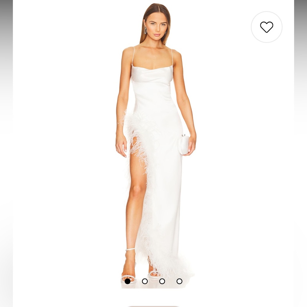 Retrofete Priscilla Feather Dress in White